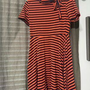Striped Orange and Black Dress